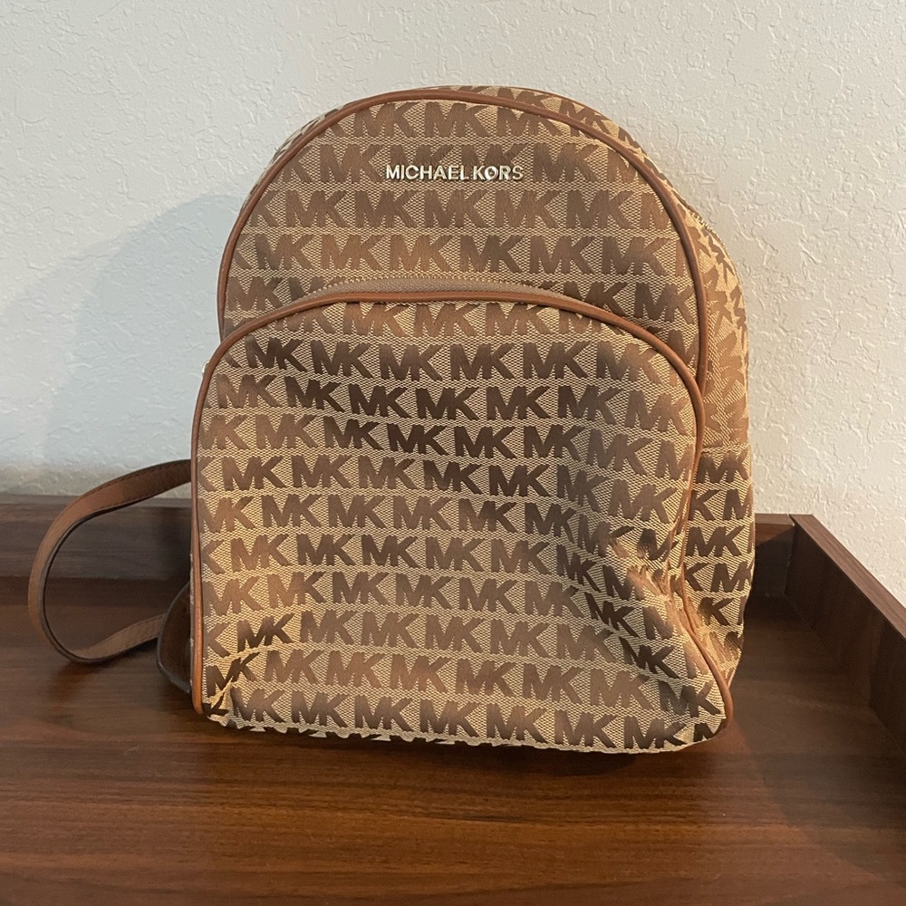 Michael Kors Tan Logo Backpack